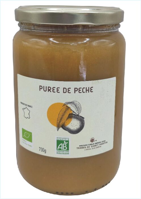 Purée de Pêche Jaune Bio-  Pot 700g